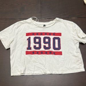 Divided t-shirt crop top